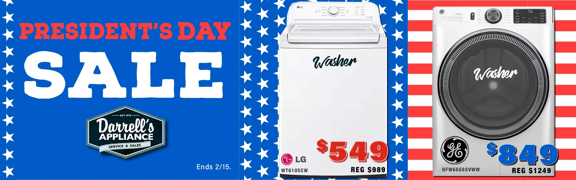 Presidents Day Washer Sale